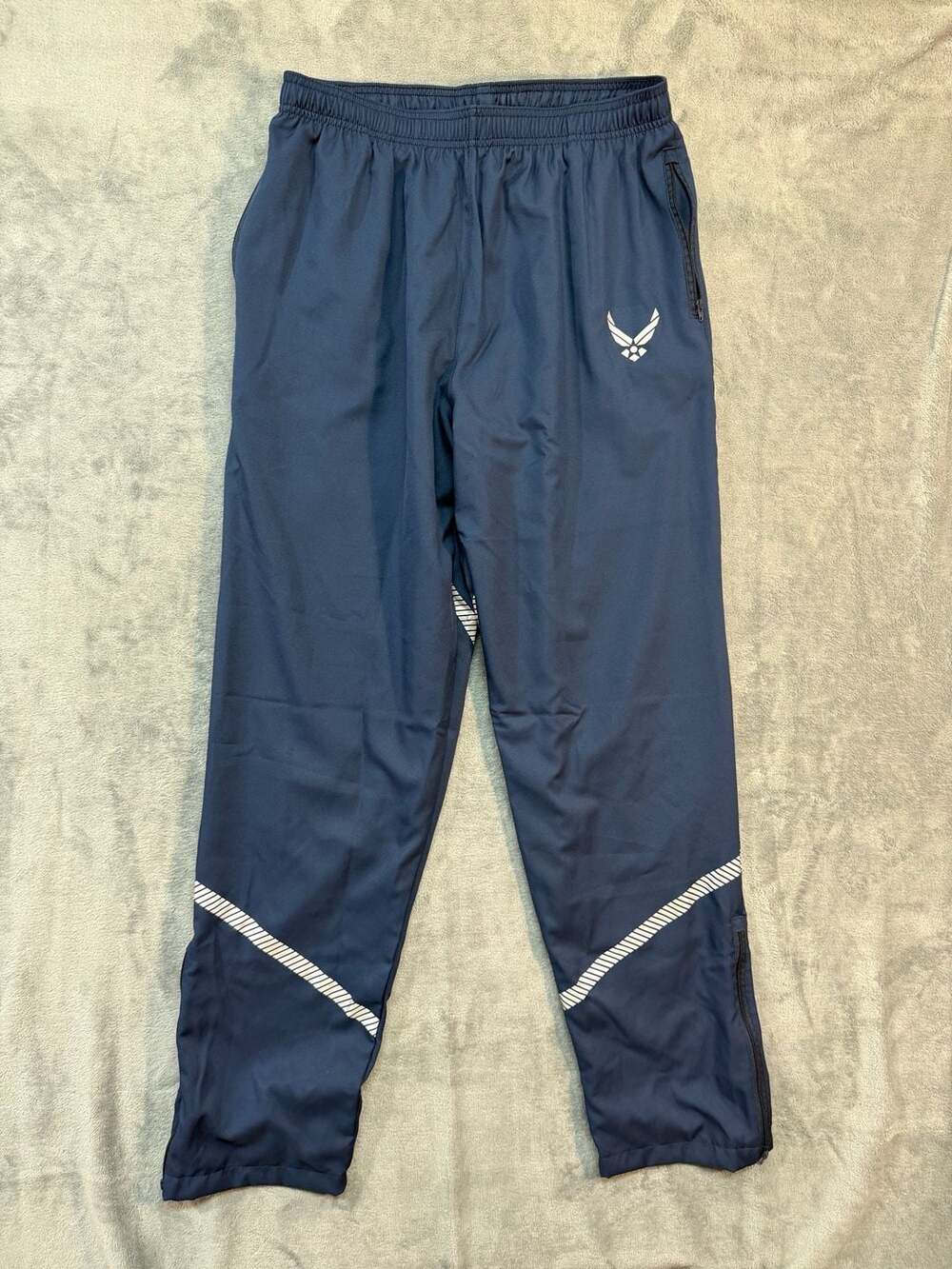 US Air Force Men's Medium Regular PT Track Pants Blue Reflective Physical